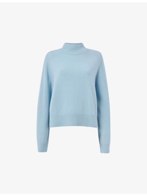 WHISTLES Funnel-neck relaxed-fit wool jumper