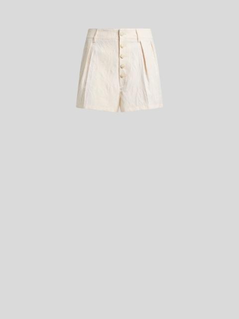 Etro SHORTS IN STRETCH COTTON-BLEND JACQUARD WITH REBRODÉ LACE