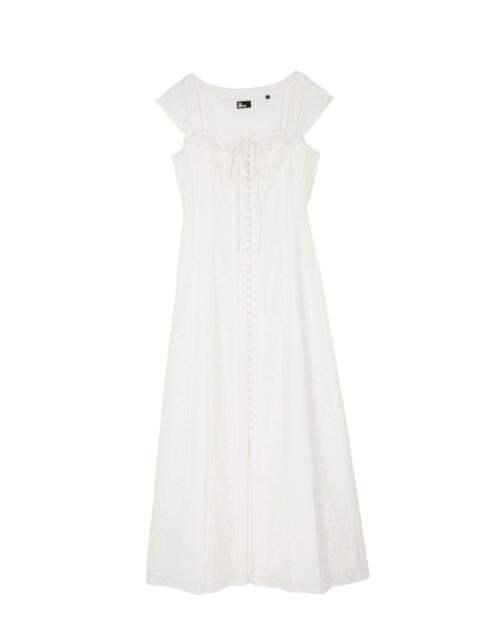 The Kooples LONG DRESS IN ECRU LACE AND COTTON