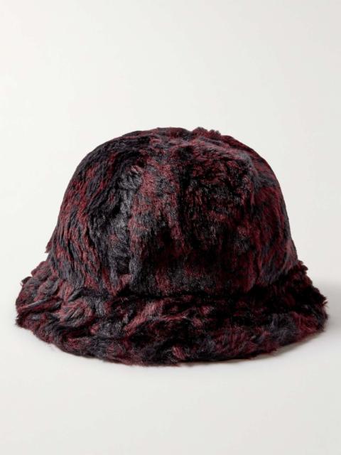 Printed Faux Fur Bucket Hat