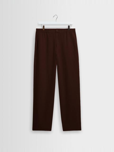 Wax London Glencoe - Brown Washed Linen Loose Fit Trousers