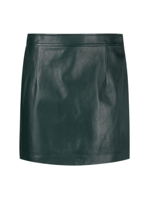 high-waist mini leather skirt