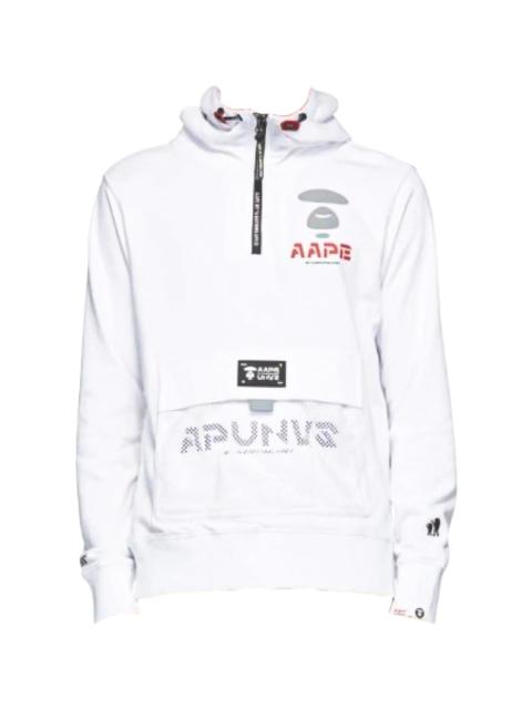 A BATHING APE® AAPE Logo Half-Zip Hoodie "White" 211547M202021