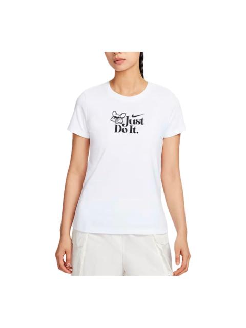 Nike (WMNS) Nike Sportswear Doggie Short Sleeve T-Shirt Asia Sizing 'White Black' IM5974-100