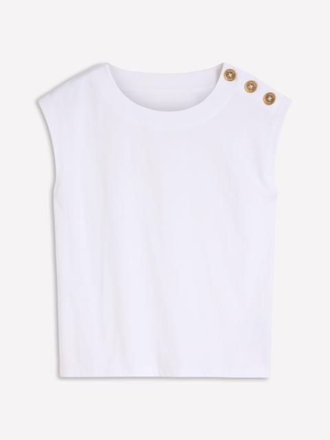 BODEN Button Detail T-Shirt-White