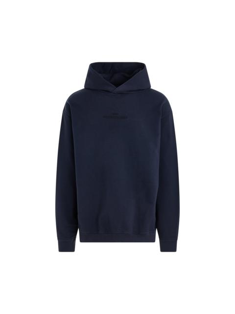 Maison Margiela Upside Down Logo Hoodie in Navy