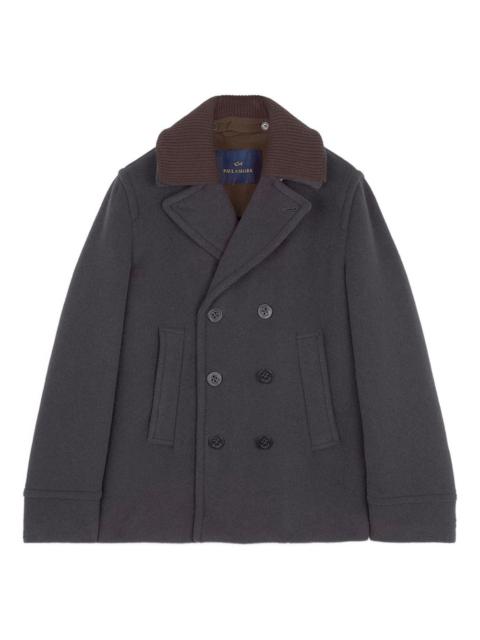 Paul & Shark ribbed-collar peacoat