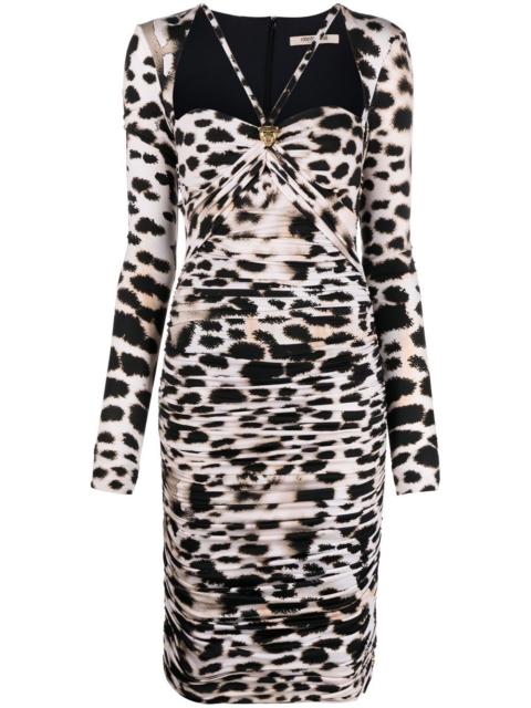 Roberto Cavalli leopard-print ruched dress