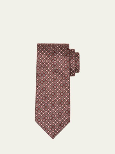 Men's Circle-Print Silk Tie