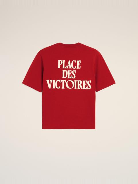 AMI Paris RED PRINTED COTTON "PLACE DES VICTOIRES" T-SHIRT