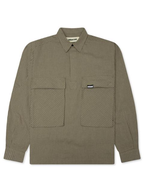 Metalwood Studio PLAID TACTICAL OVERSHIRT - GREEN/WHITE