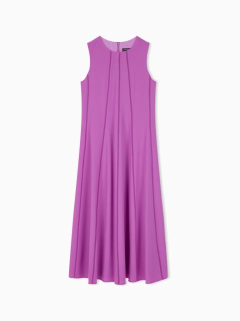 EMPORIO ARMANI SLEEVELESS DRESS IN TECHNO CADY WITH VERTICAL PIPING