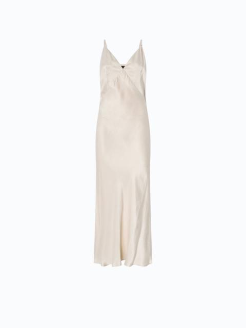 PINKO MIDI SLIP DRESS WITH REMOVABLE LOVE BIRDS LOGO
