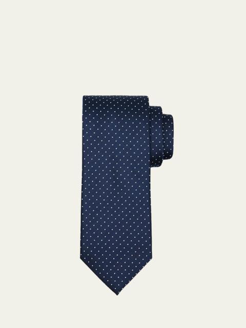 Brioni Men's Micro-Polka Dot Silk Tie