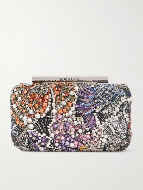 Alexander McQueen Embellished leather clutch Silver