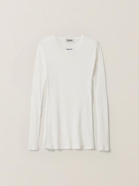 Miu Miu Ribbed knit jersey dress