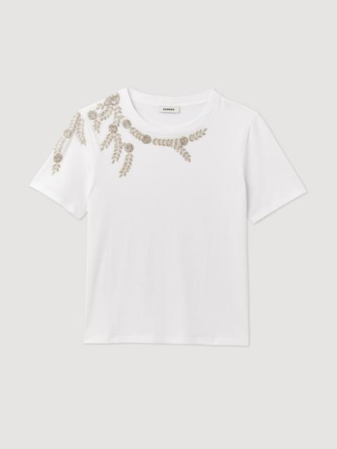 Sandro RHINESTONE-EMBELLISHED T-SHIRT