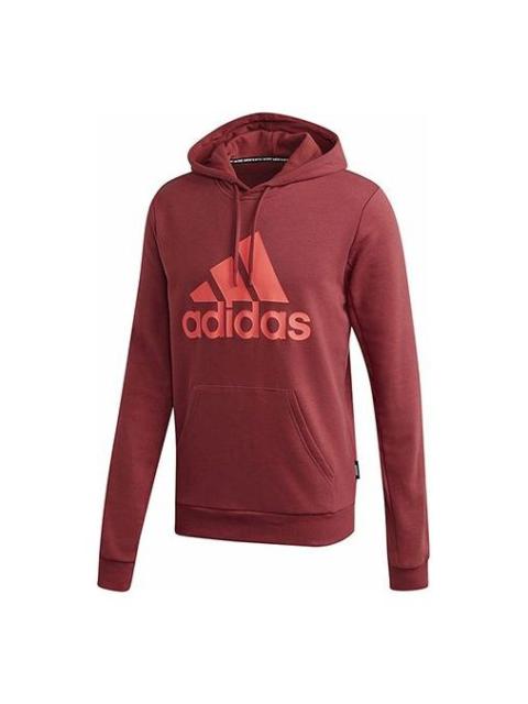 Men's adidas Hooded Pullover Long Sleeves Red FT8414