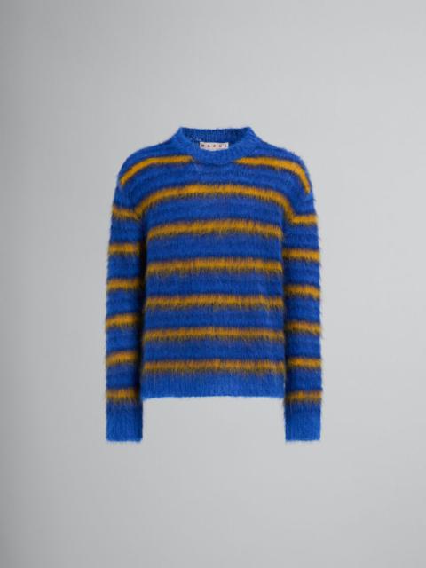 TURQUOISE STRIPED MOHAIR SWEATER