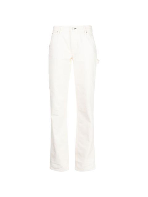 strap-detail straight-leg jeans