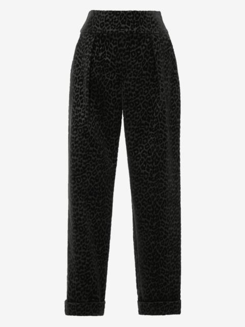 Temperley London leopard-print velvet trousers