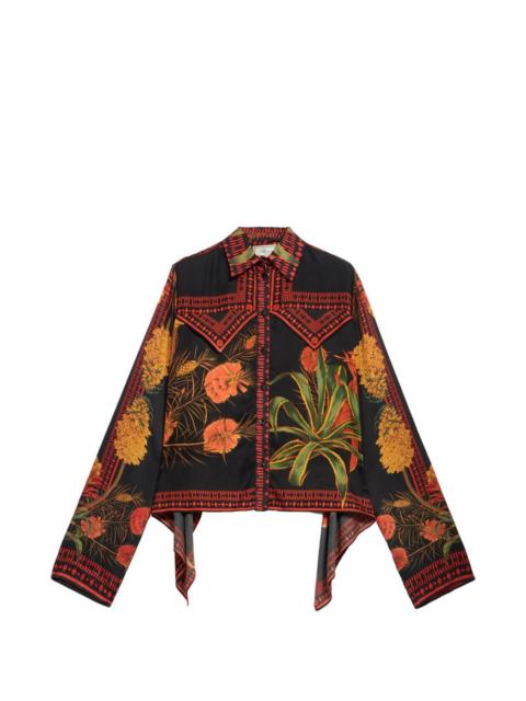 Blumarine twill foulard print shirt