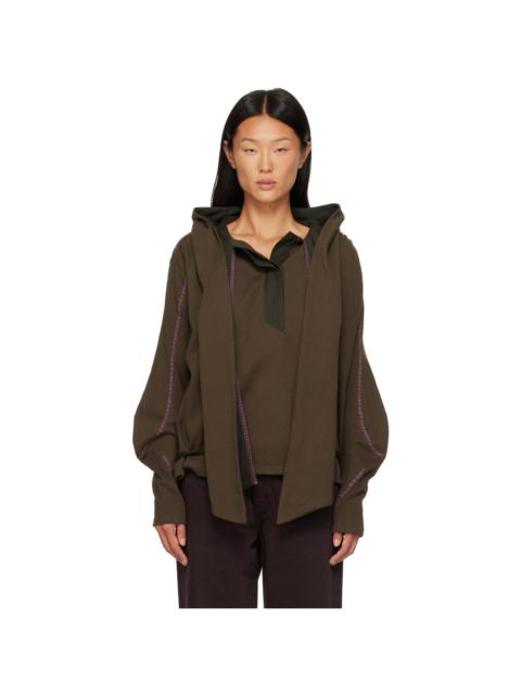 Kiko Kostadinov Khaki Petrel Pullover Hoodie