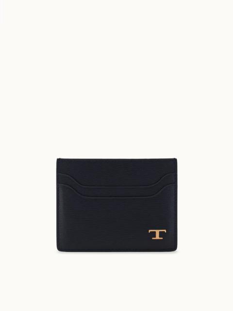 Tod's CREDIT CARD HOLDER IN LEATHER - BLUE