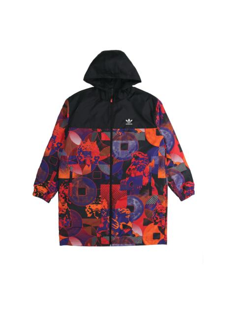 adidas adidas originals Cny Parka Casual hooded Sports reversible mid-length trench coat Jacket Black GN545