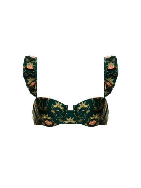 Agua by Agua Bendita Kiwi EsotÃ©rico floral-print bikini top