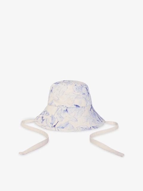 maje Watercolour-Print Logo-Embroidered Cotton Bucket Hat