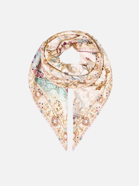 CAMILLA LARGE CRYSTALLED SILK SQUARE SCARF A MEETING OF MASTERPIECES