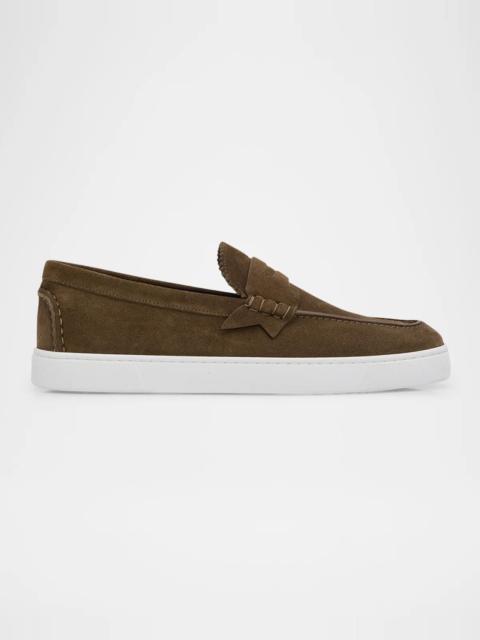 Christian Louboutin Men's The Harold I Flat Leather Red-Sole Boat Shoes