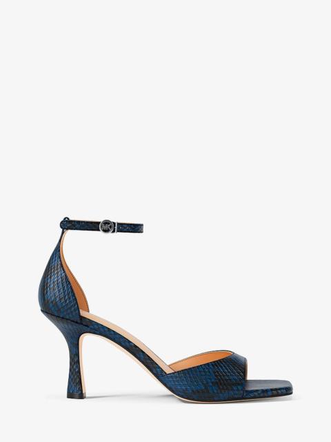 MICHAEL KORS Amali Snake Embossed Sandal