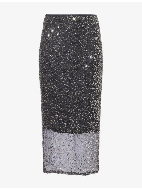 Isabel Marant Étoile Nejany Sequin-Embellished Mesh Midi Skirt