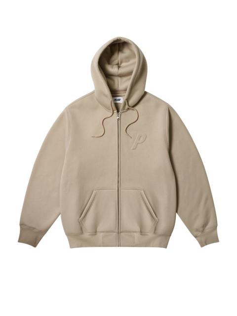 PALACE THERMAL EMBOSSED P3 ZIP HOOD STONEY GREY