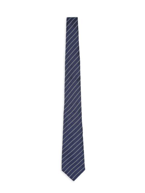 GIORGIO ARMANI Men's Diagonal Striped Silk Jacquard Tie - Blu Notte