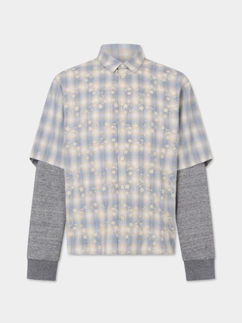 DSQUARED2 CLASSIC CHECK EMBROIDERED DOUBLE SLEEVE SHIRT