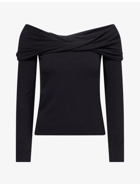 PAIGE Aaliyah Bardot Stretch-Jersey Top