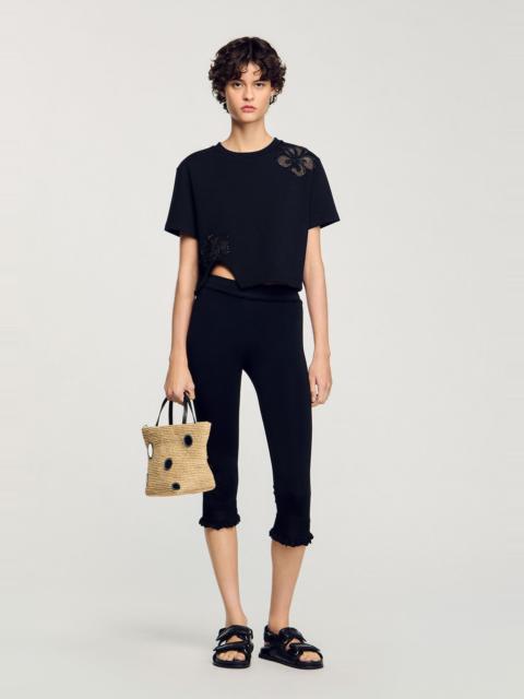 Sandro FLORAL EMBROIDERY T-SHIRT