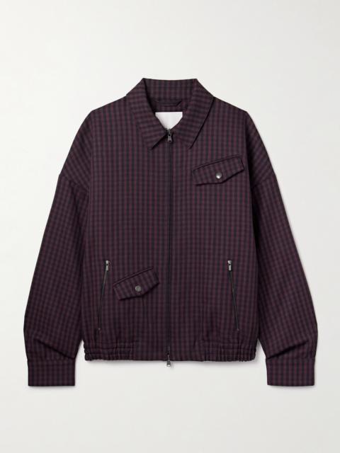 Tibi Jules Gingham Wool Bomber Jacket