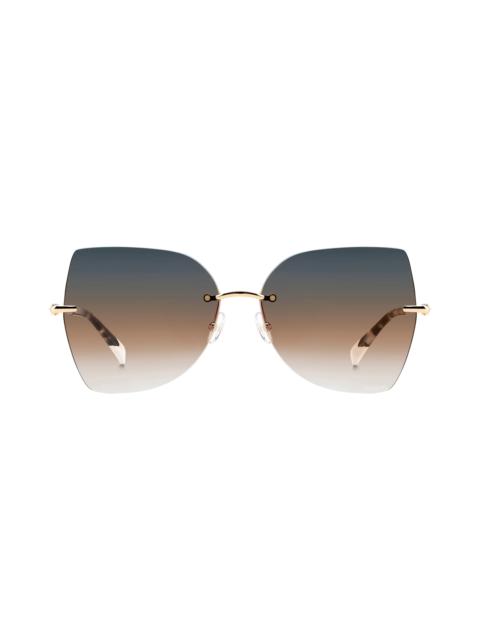 Missoni 56mm Gradient Cat Eye Sunglasses in Gold/Gray Brown