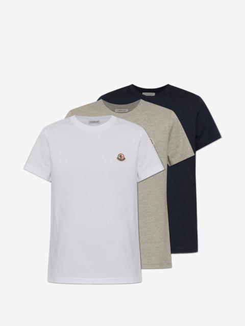 Moncler logo patch cotton T-shirt (pack of three)