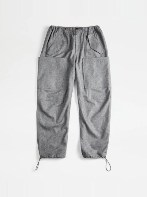 Tod's TOD'S BAGGY TROUSERS IN WOOL - GREY