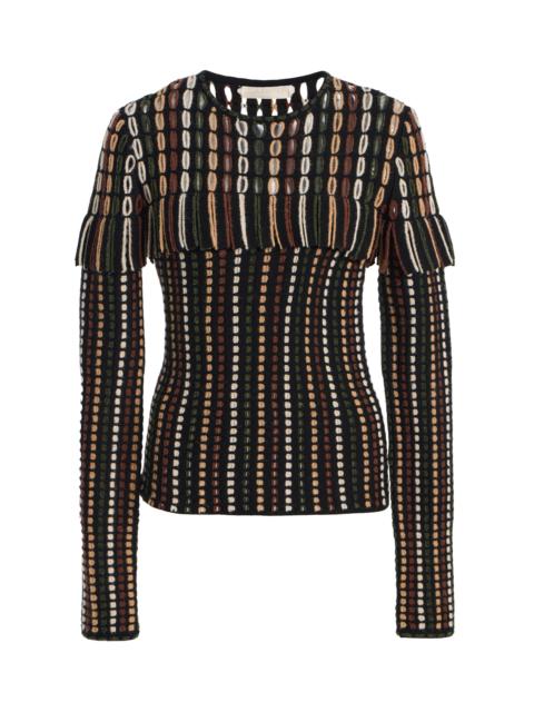 ULLA JOHNSON Magda Knitted Wool Top multi