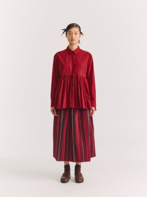 CASEY/CASEY HALOE SHIRT - CHALK POPLIN - GARNET