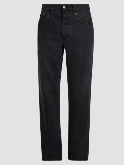 Marni Men's Grommet-Trimmed Straight-Leg Jeans - Black