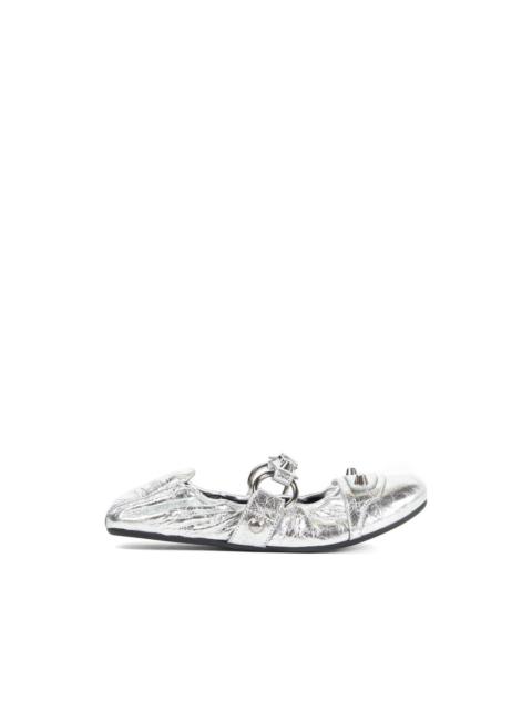 BALENCIAGA studded strap ballet flats
