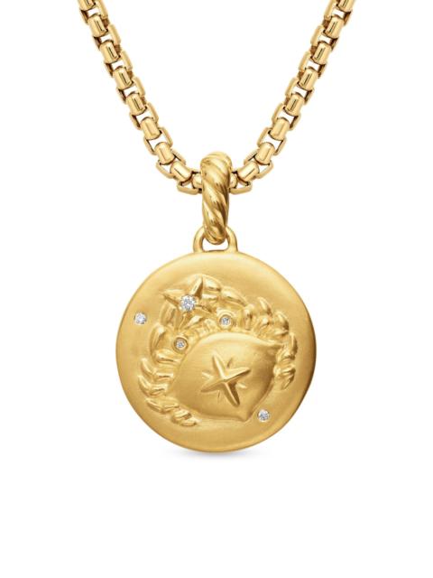 DAVID YURMAN Women's Zodiac Amulet in 18K Yellow Gold with Diamonds - Cancer