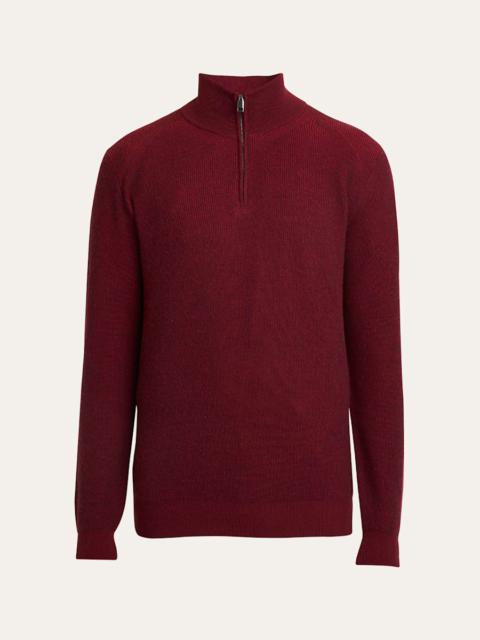 Brioni Men's Cashmere Quarter-Zip Sweater